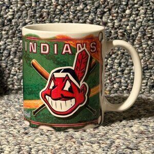 Vintage Cleveland Indians Chief Wahoo Old Logo Ceramic Mug ©MLB 1997